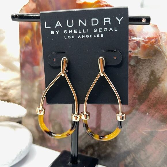 GOLD TEARDROP DANGLE Earrings Laundry by Shelli Segal $18 ea / 3 for $30 - Picture 8 of 8